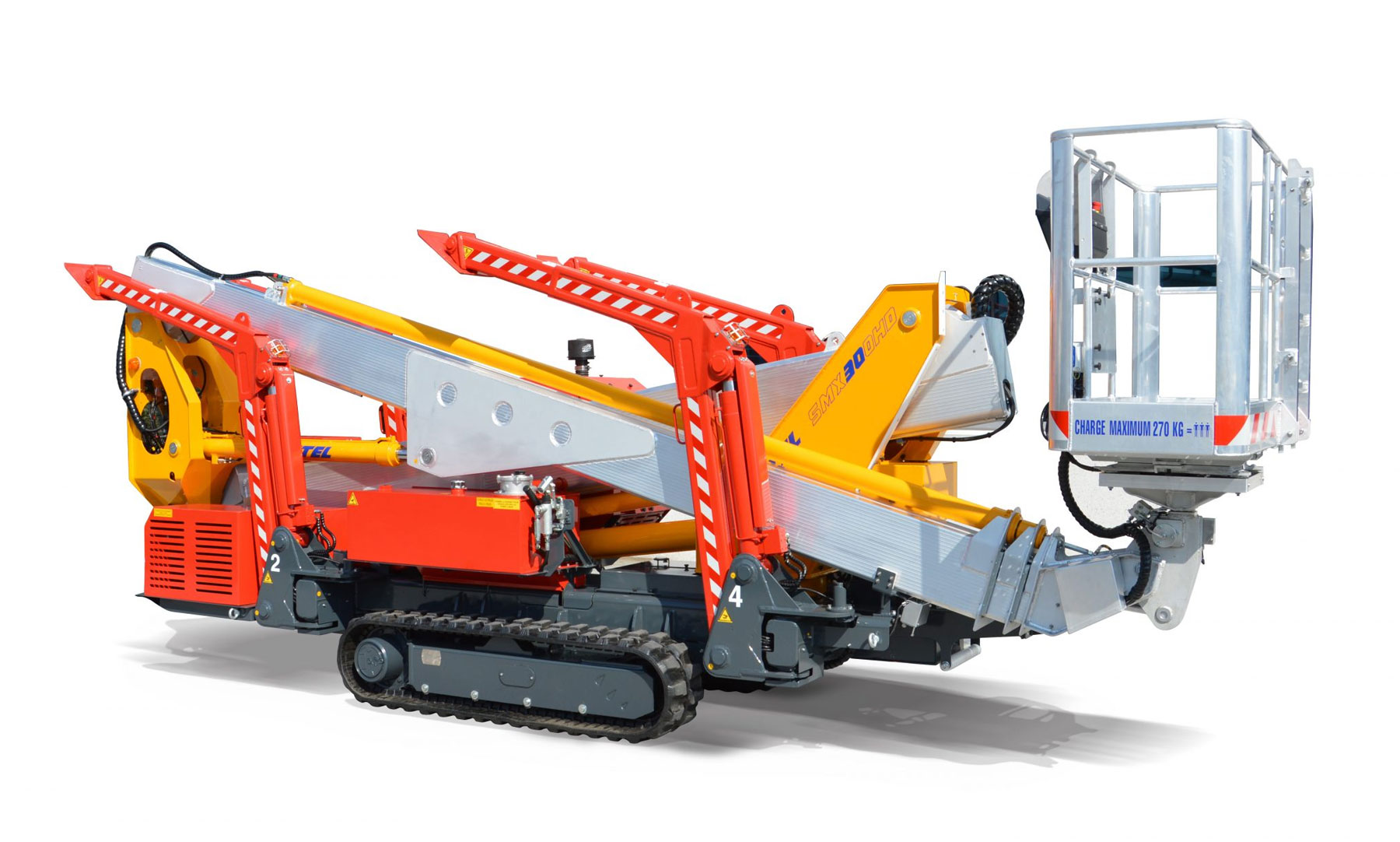 Piattaforma cingolata Multitel SMX 300 da 30 metri a noleggio da Leo Rental & Services Mascali